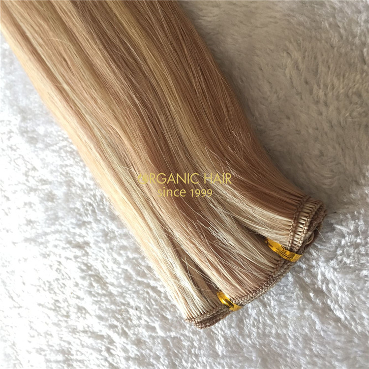 Human hand tied weft hair extensions on sale X140